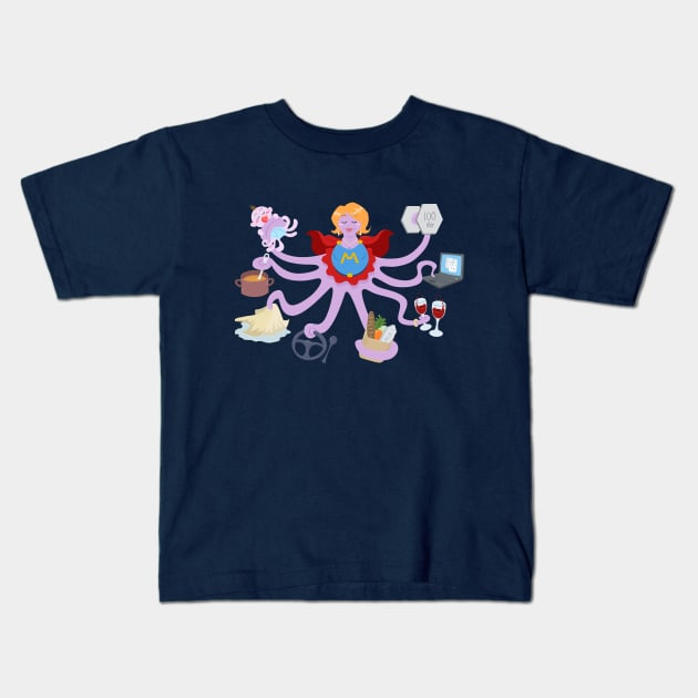 Super Mom Kids T-Shirt by LironPeer